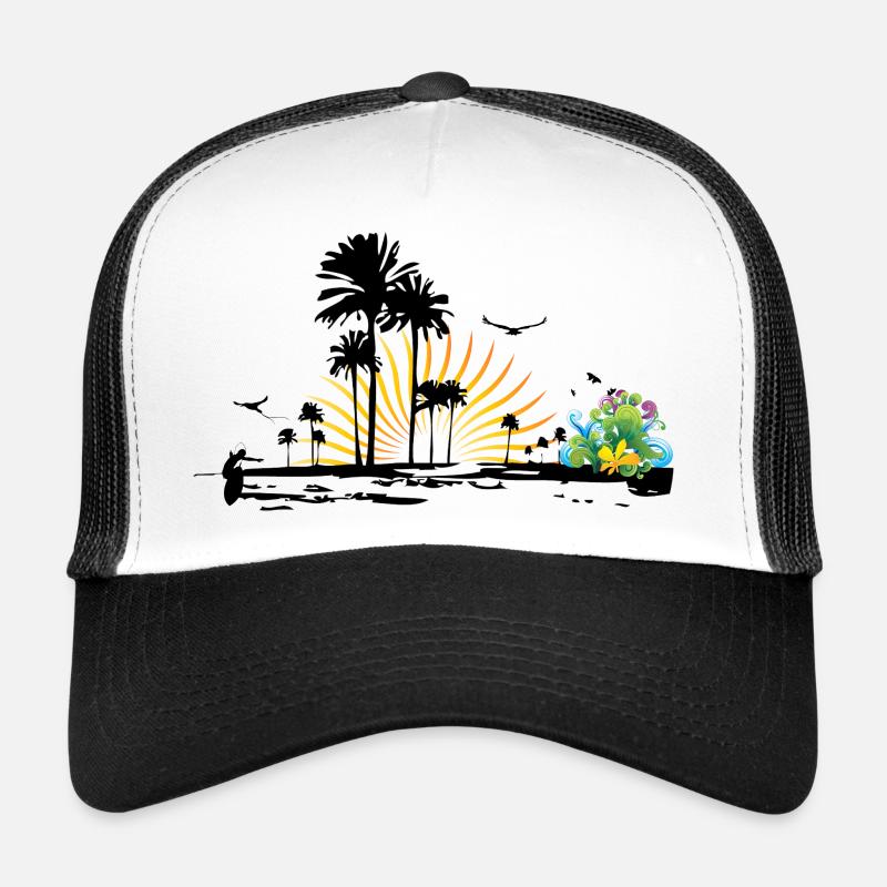 beach - Trucker Cap - Weiß/Schwarz