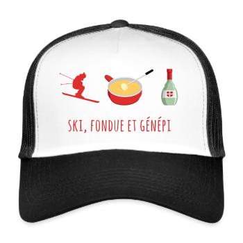 Ski, Foudue and Genepi 2 - Trucker Cap - white/black - Front