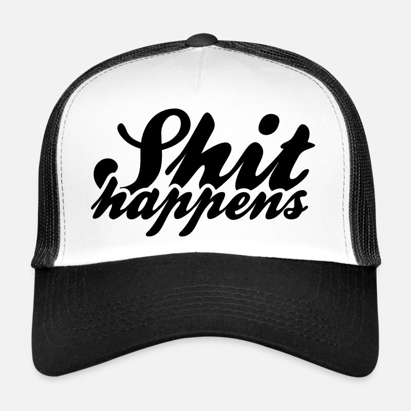Shit Happens and Politics - Trucker Cap - white/black