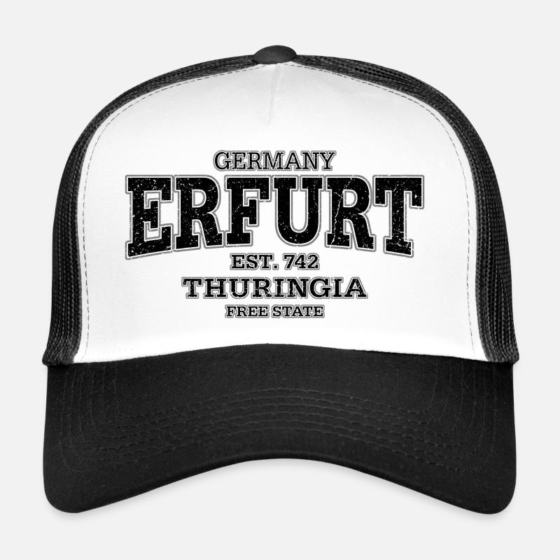Erfurt Thüringen (black oldstyle) - Trucker Cap - Weiß/Schwarz