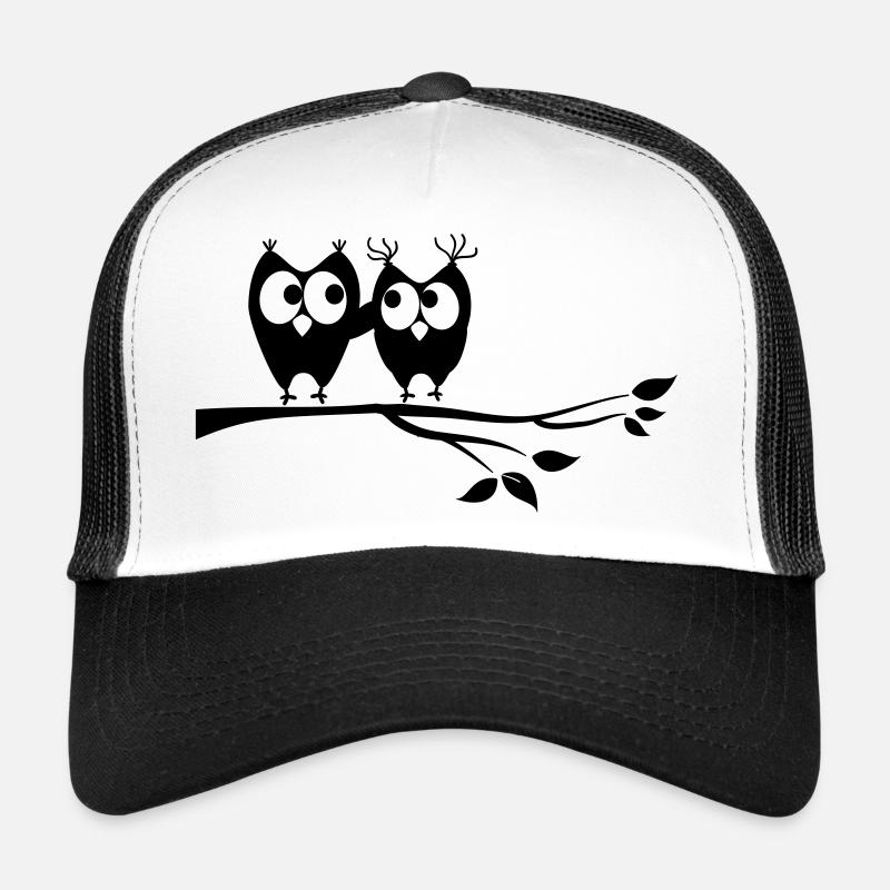 eulen - Trucker Cap - Weiß/Schwarz
