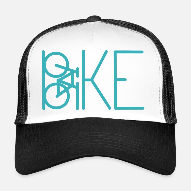 Teal Bicycle Lines Minimal Art Trucker Cap