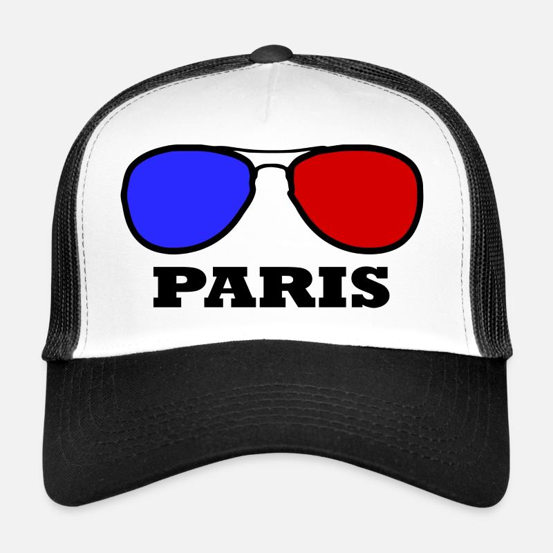 Paris - Casquette trucker  - blanc/noir