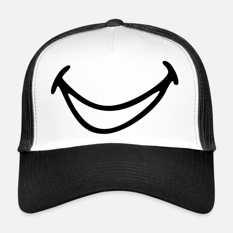 Bouche qui rit. - Casquette trucker  - blanc/noir