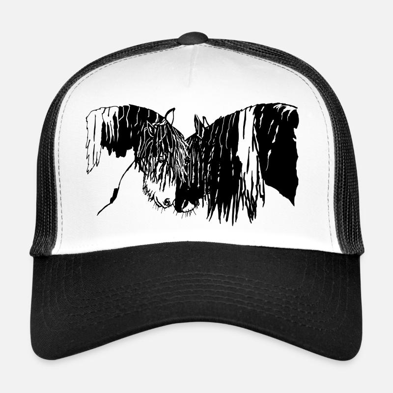 wunderschöne Tinker Reiten Pferde  - Trucker Cap - Weiß/Schwarz