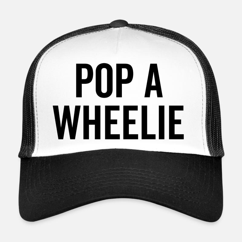 Pop a Wheelie - Trucker Cap - white/black