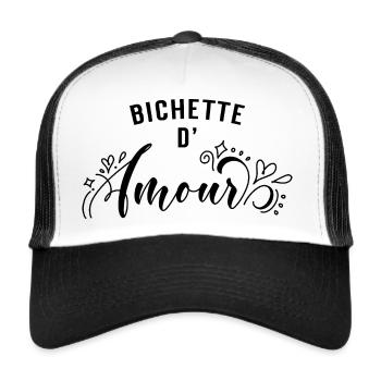 Bichette d'Amour - Casquette trucker  - blanc/noir - Devant