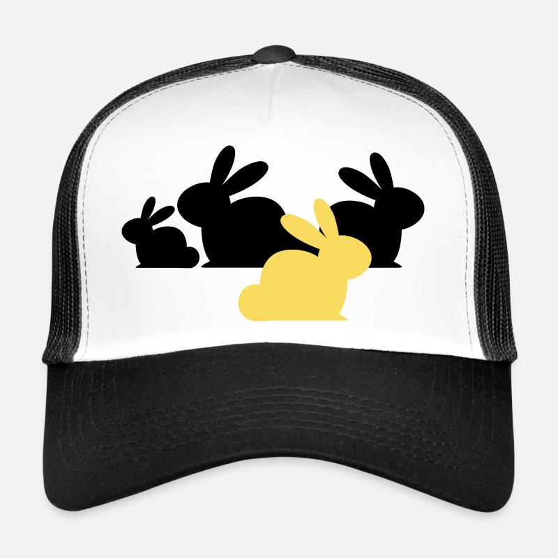 Les lapins de Pâques - Noir et Couleur Casquette trucker 