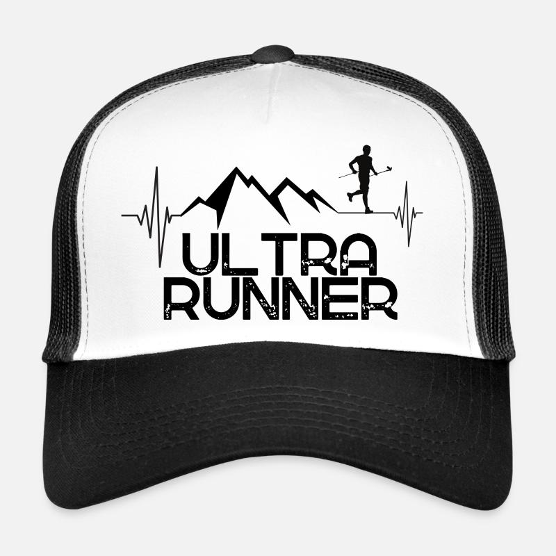 Ultra Runner berge & Herzschlag - Trucker Cap - Weiß/Schwarz