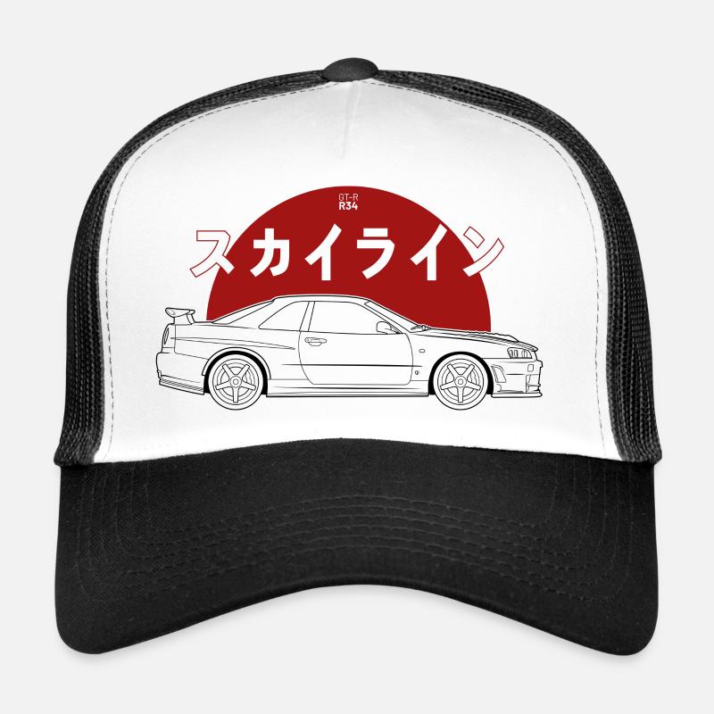 Skyline GT-R R34 Illustration Casquette trucker 