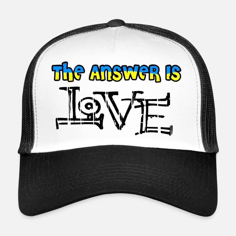 the answer is love - Ukraine Trucker Cap