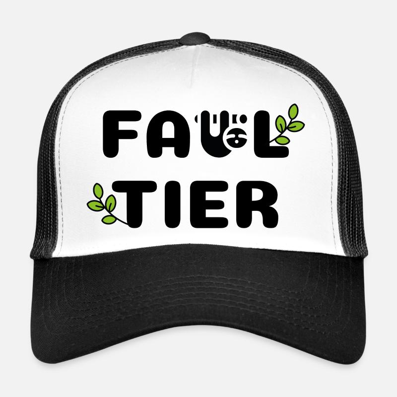 Faultier - Trucker Cap - Weiß/Schwarz