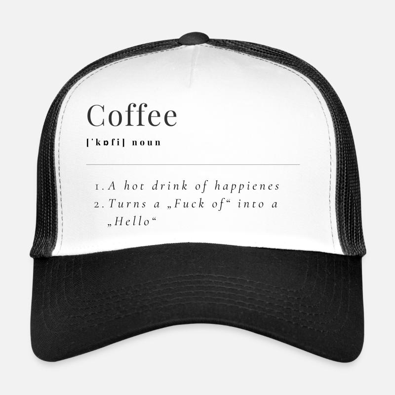 Définition du café - Casquette trucker  - blanc/noir