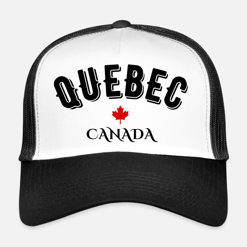 Quebec canada - Casquette trucker  - blanc/noir