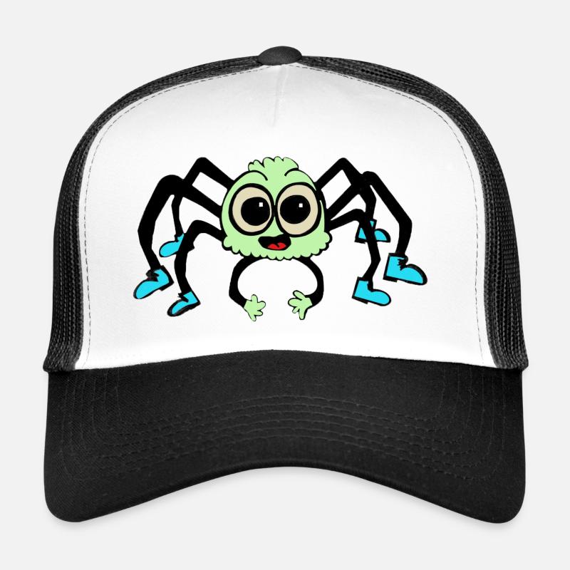 Dessin animé d’araignée mignonne – Motif d’animal insecte mignon - Casquette trucker - blanc/noir