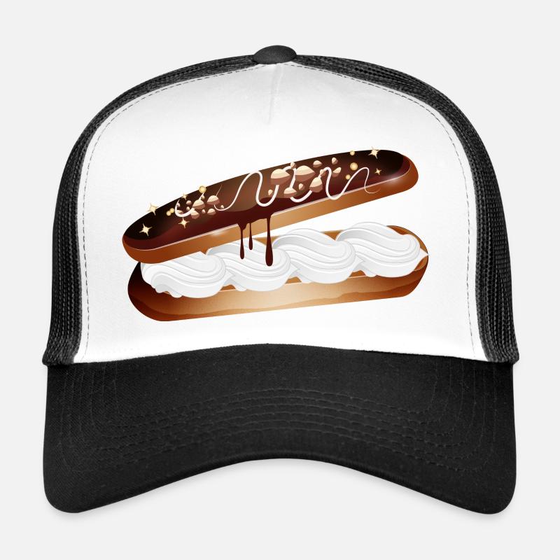 Illustration eines gefüllten Eclairs mit Sahne Trucker Cap