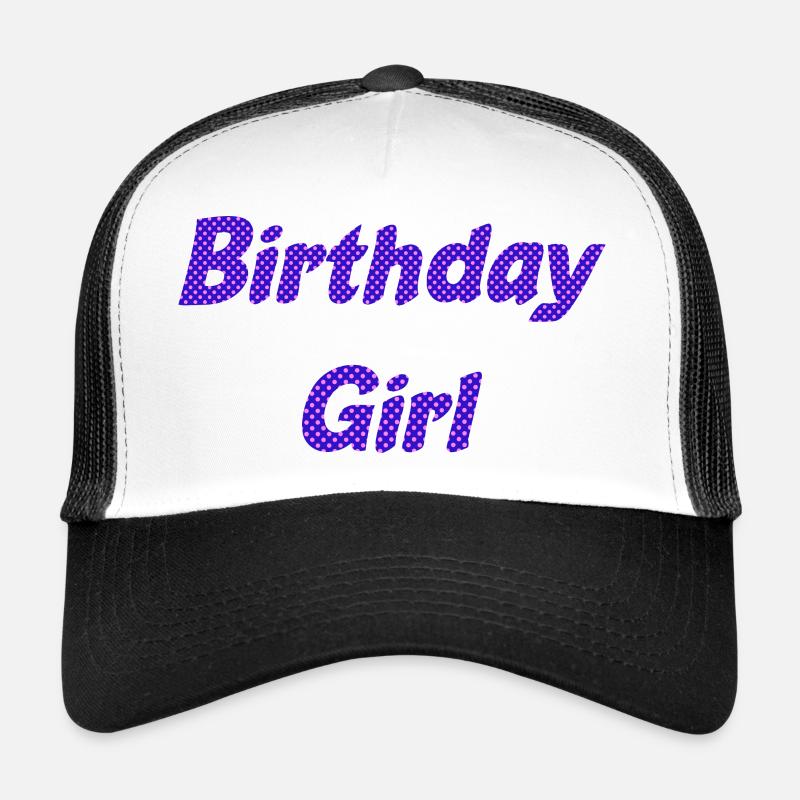 fille d’anniversaire - Casquette trucker  - blanc/noir