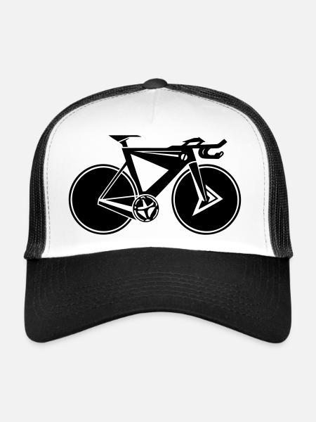 Road bike, gift idea for bike friends - Trucker Cap - white/black - Front