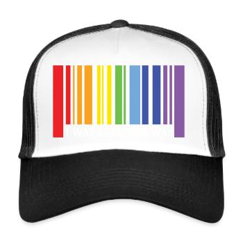 Pride Month LGBT - Ich wurde so geboren - Trucker Cap - Weiß/Schwarz - Vorne