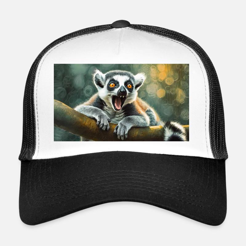 Animaux mignons qui se détendent - lémurien à queue annelée Casquette trucker 
