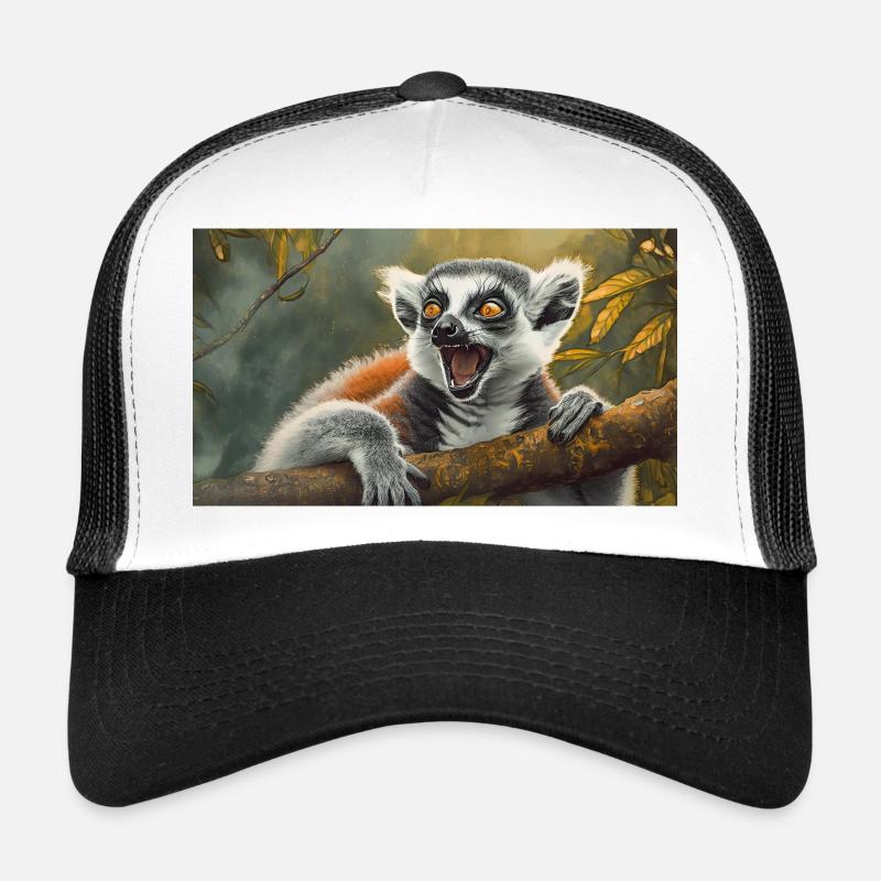 Cute animals chilling – ring-tailed lemur Trucker Cap