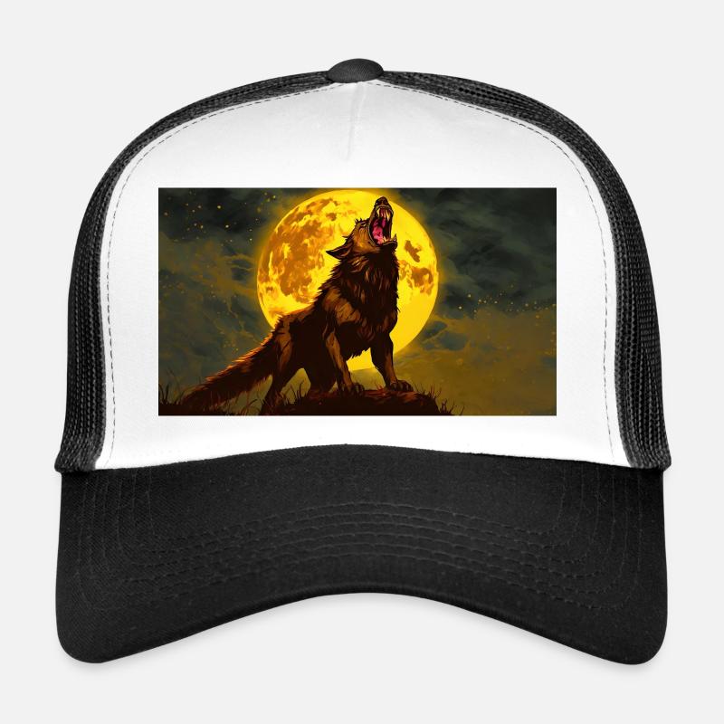 Böser Werwolf heult das Mondmonster dunkel an Trucker Cap