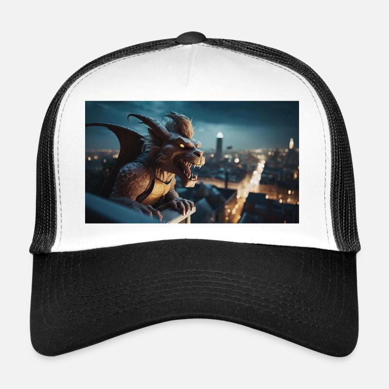 Gargoyle with an evil smile monster dark horror Trucker Cap