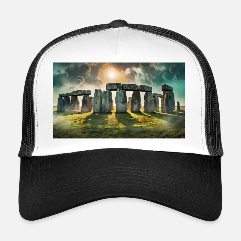 wunderschöne mythische Orte – Stonehenge - Trucker Cap - Weiß/Schwarz