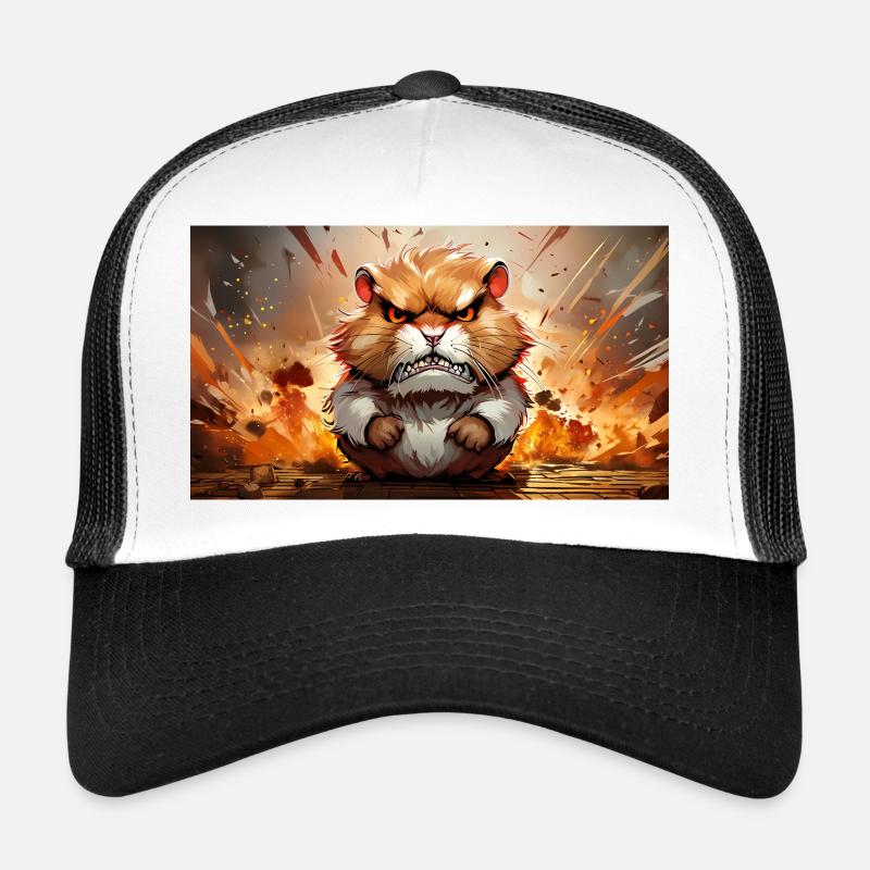 Cute grumpy grouchy animals - hamster Trucker Cap