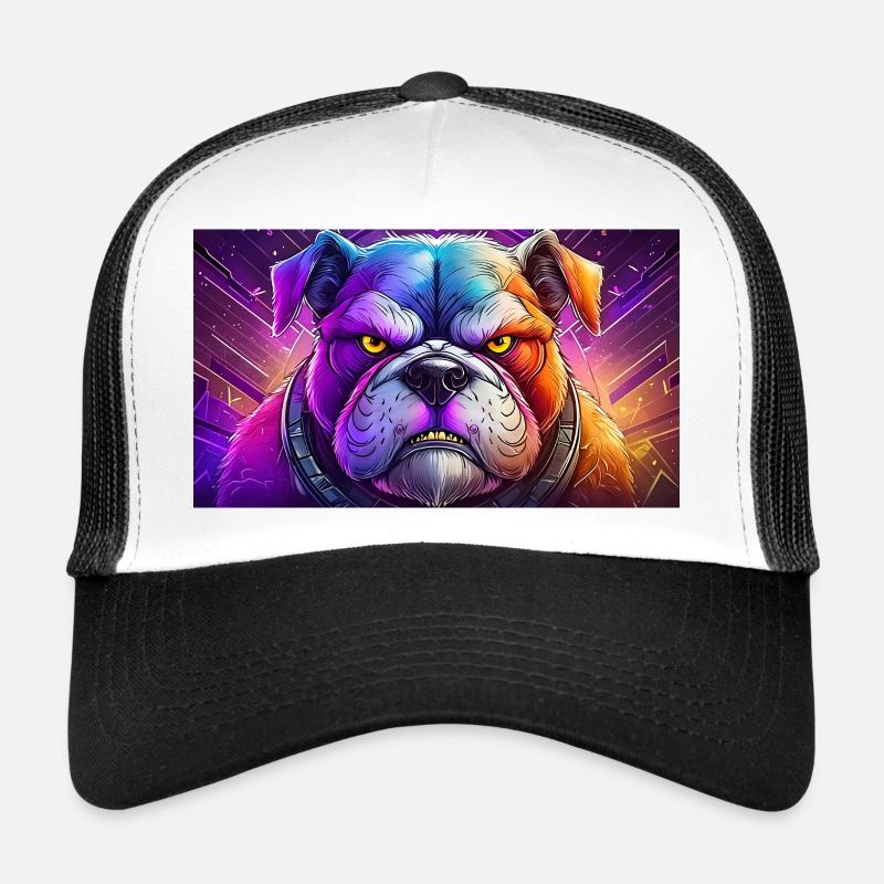 Cute grumpy grouchy animals - bulldog Trucker Cap