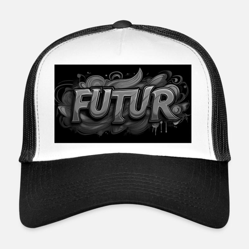 FUTUR - Casquette trucker  - blanc/noir