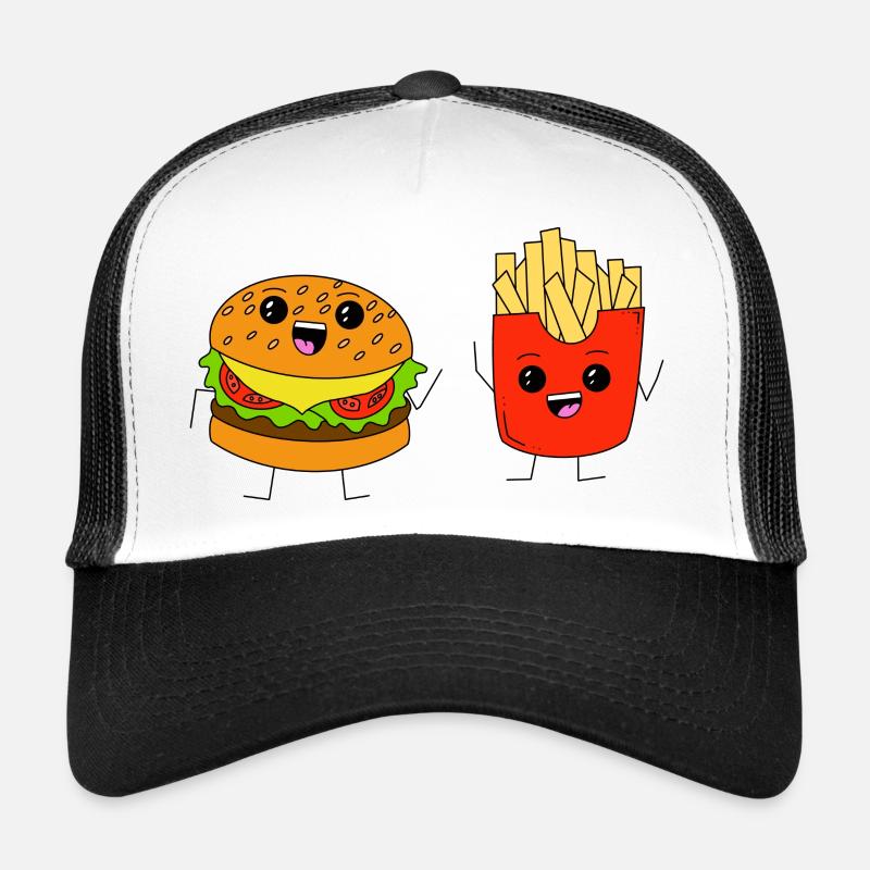 Burger & Fries - Trucker Cap - Weiß/Schwarz