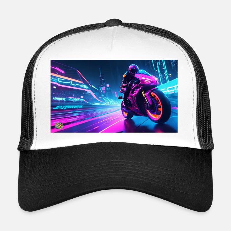 Motorrad Cyber - Trucker Cap - Weiß/Schwarz