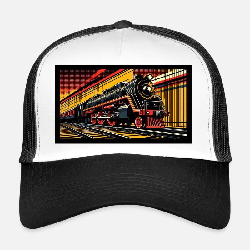 Train 1 1 - Casquette trucker  - blanc/noir