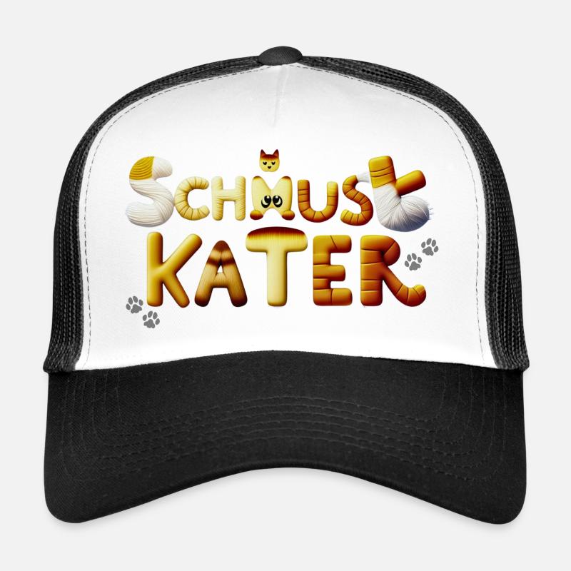 Schmusekater - Trucker Cap - Weiß/Schwarz