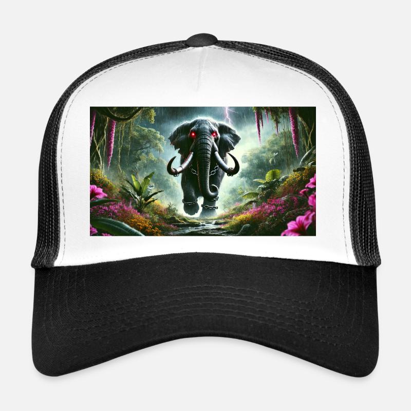 URSPRÜNGLICHER ELEFANT - Trucker Cap - Weiß/Schwarz