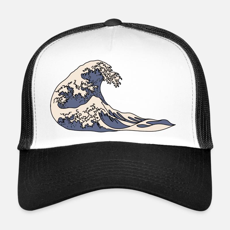 Die große Welle vor Kanagawa - Trucker Cap - Weiß/Schwarz