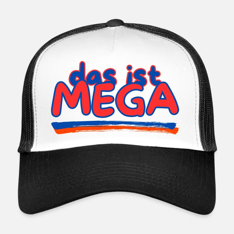 Das ist Mega - Trucker Cap - Weiß/Schwarz