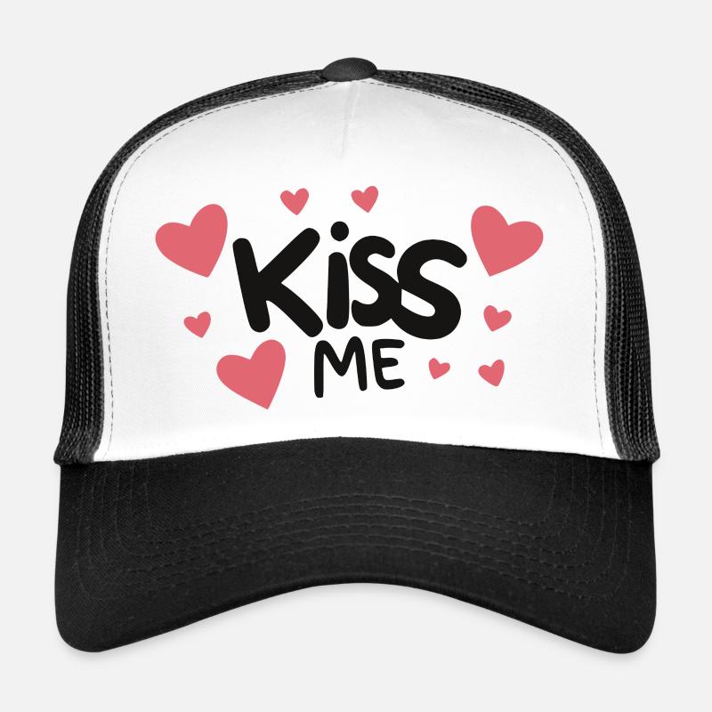 Kiss Me - Trucker Cap - white/black