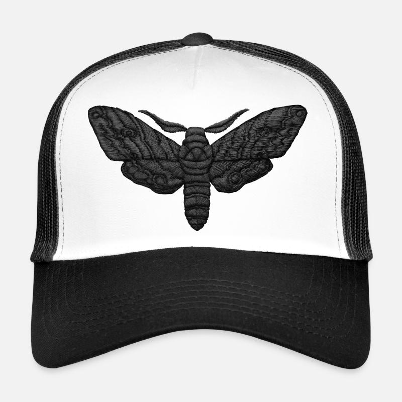 Black Moth – Mystical Embroidered Pattern Trucker Cap