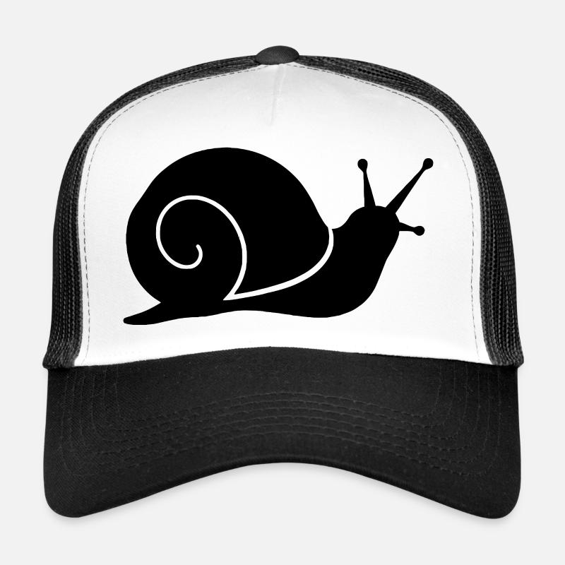 Simple Snail Silhouette - Trucker Cap - white/black