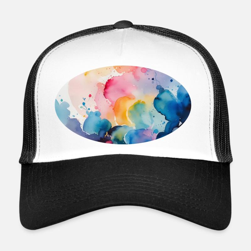 Watercolor Paint Explosion on Canvas Trucker Cap