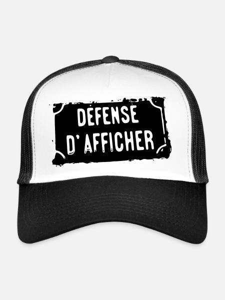 Défense d'afficher - noir - Casquette trucker  - blanc/noir - Devant