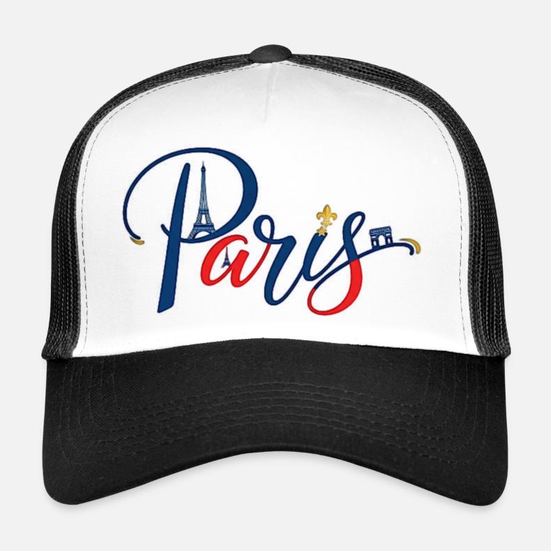 Paris Skyline Neon Schriftzug Trucker Cap
