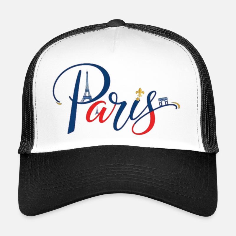 Le souvenir authentique de Paris - Casquette trucker - blanc/noir
