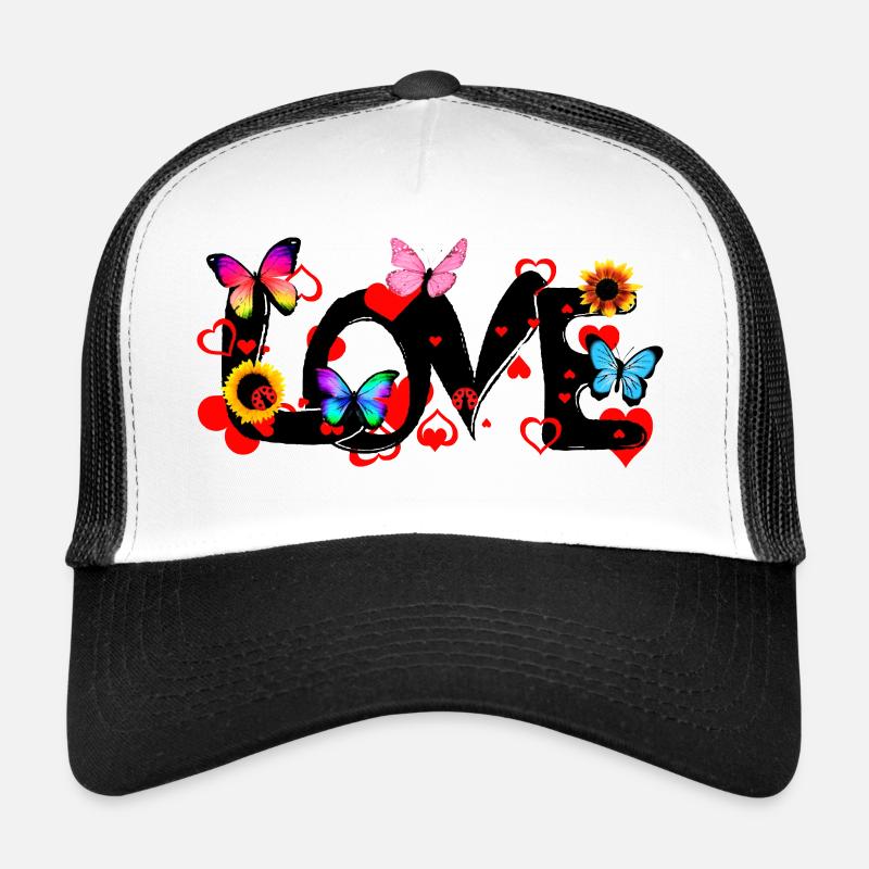 LOVE – Colorful Romantic Statement Design - Trucker Cap - white/black