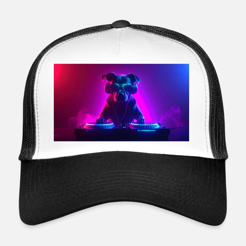 Neon DJ Hund Trucker Cap