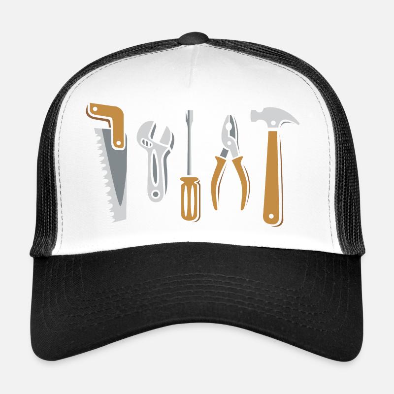 Ensemble d’outils vectoriels - scie, marteau, pinces, vis Casquette trucker 