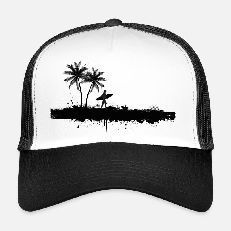 Surfeur Silhouette de Palm Beach Casquette trucker 