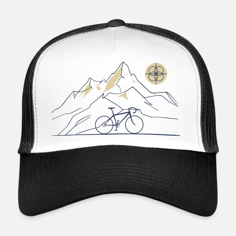 Motif de la montagne cyclable Casquette trucker 